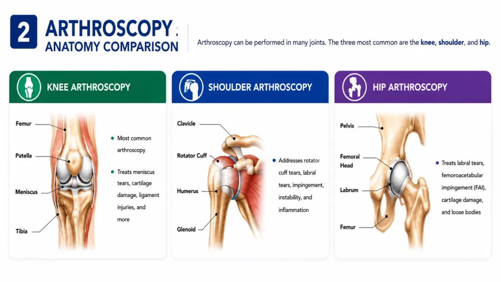 Knee vs. Shoulder vs. Hip Arthroscopy