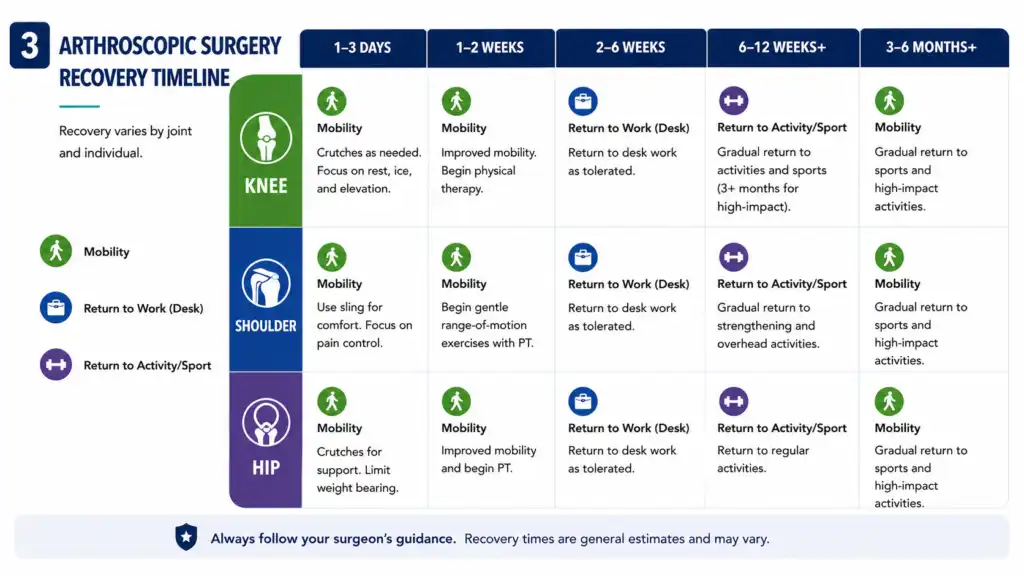 Recovery Timeline After Arthroscopic Surgery
